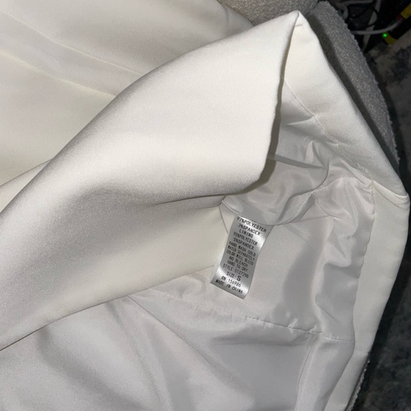 White Blazer Dress Double Breasted Cutout Waist - Picture 7 of 9